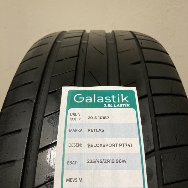225/45R19 96W Xl Petlas Velox Sport Pt741 İkinci El Yaz Lastiği