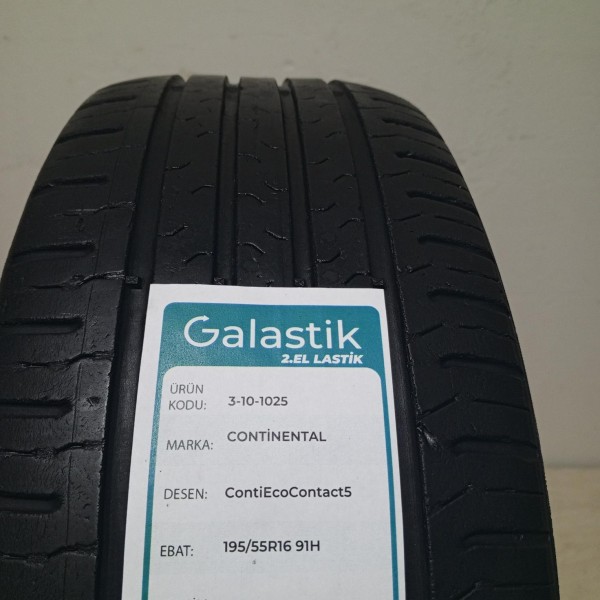 195/55R16 91H Continental Contiecocontact 5 İkinci El Yaz Lastiği