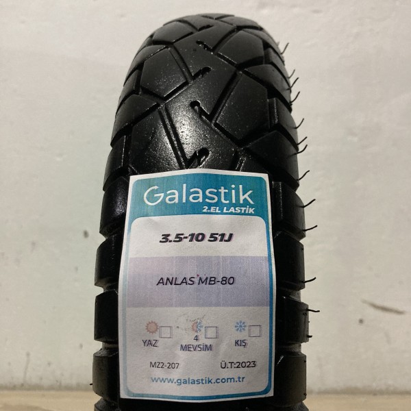 Ans 3.5-10 51J MB-80 İkinci el motosiklet lastiği