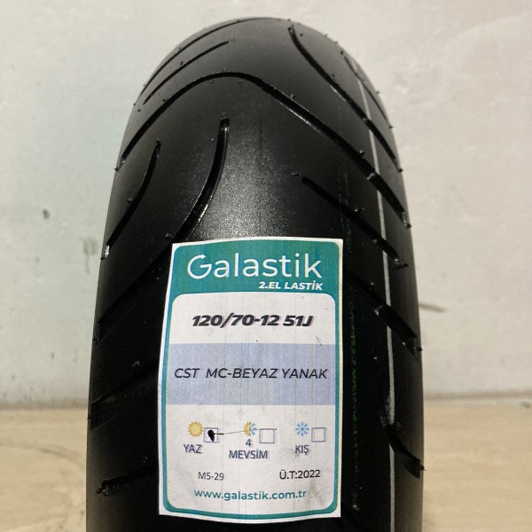 CST 120/70-12 51J MC Beyaz Yanak Motosiklet Lastiği